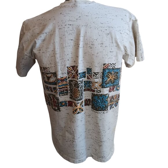 SURFER Vintage Mens T-shirt LARGE 1990s WAVES FULL WRAP SURF GRAPHIC gray - Picture 3 of 7